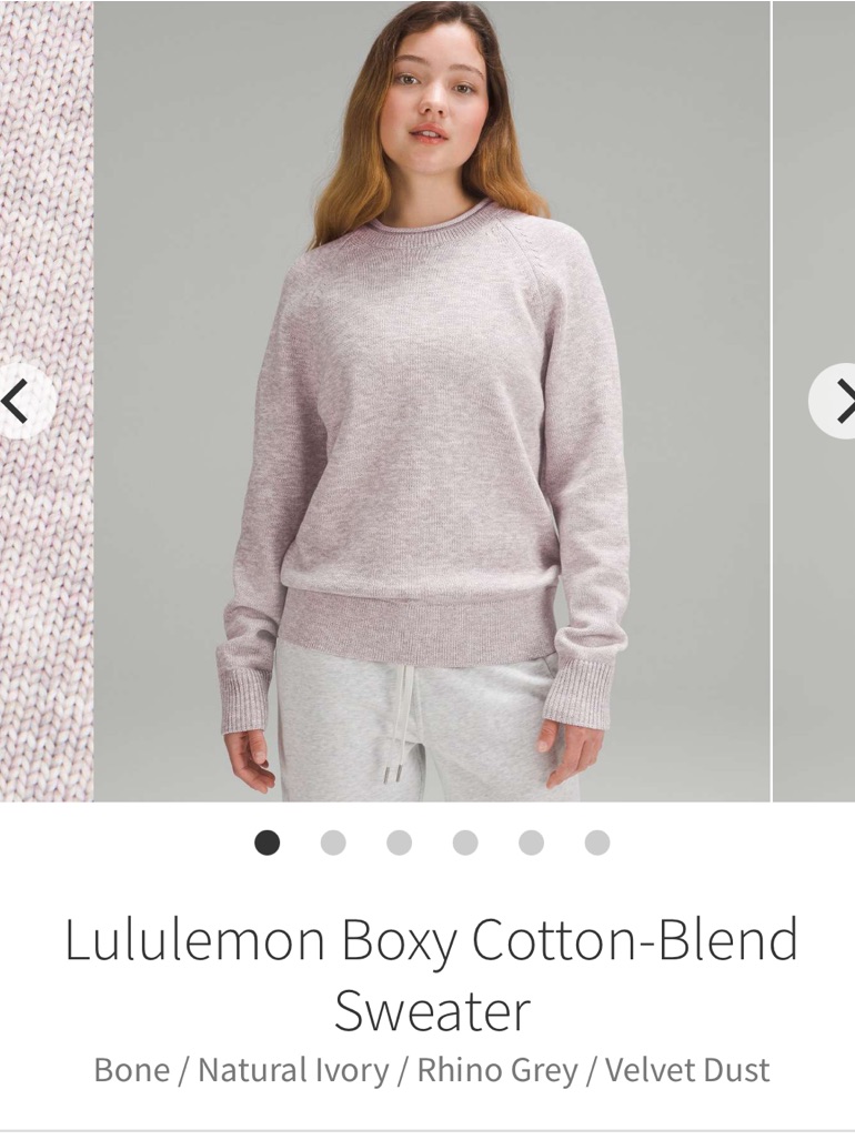 Lululemon Athletica Velvet Dust Boxy Cotton-Blend Sweater - Women's S